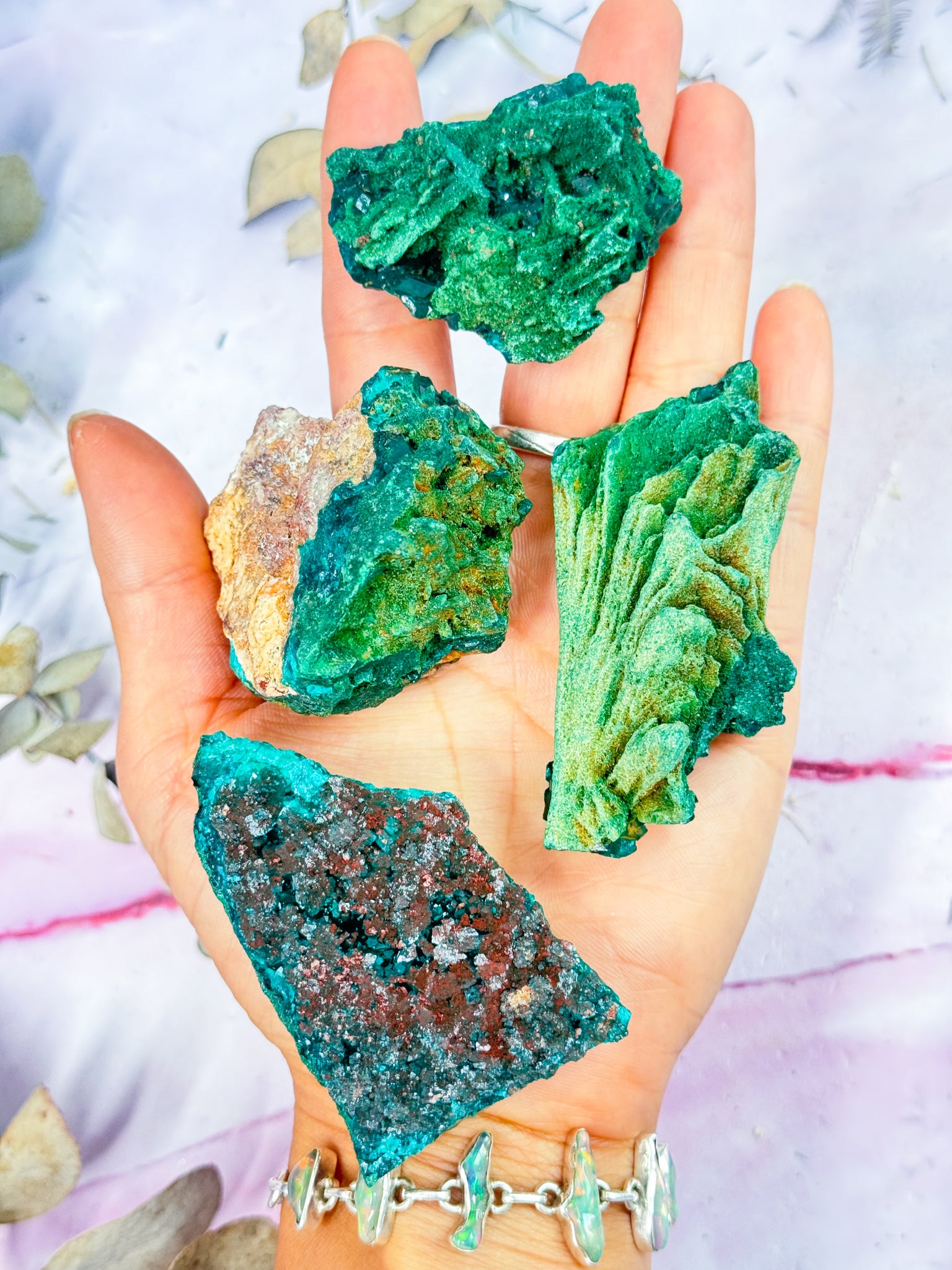 Dioptase and Malachite Specimens
