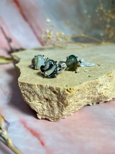 Moss Agate Rings: Non-Sterling Silver