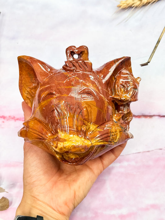 Red Jasper Tom and Jerry Carving