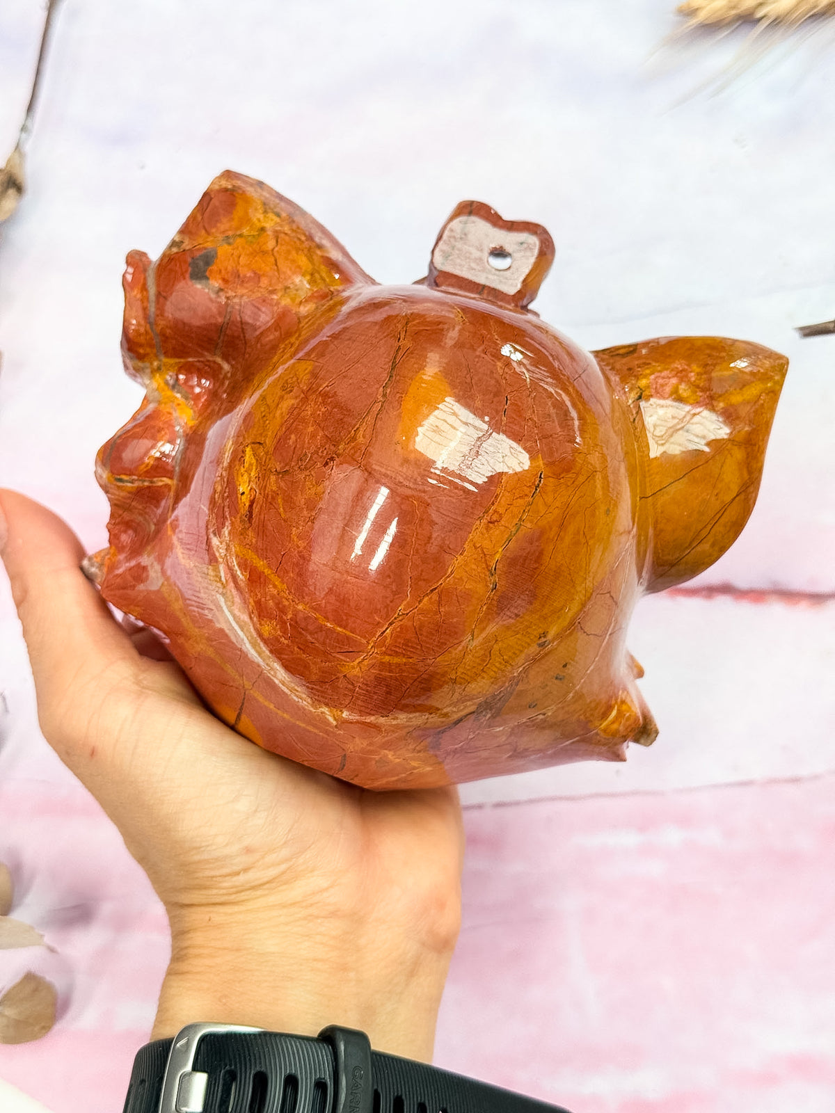 Red Jasper Tom and Jerry Carving