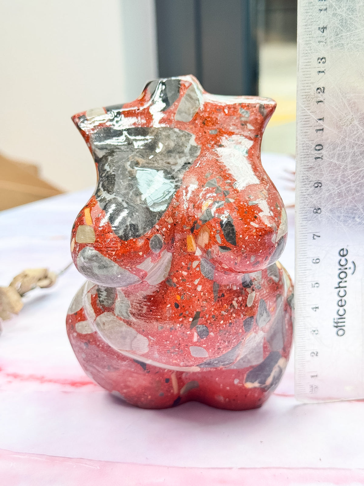 Brecciated Red Jasper Curvy Torso