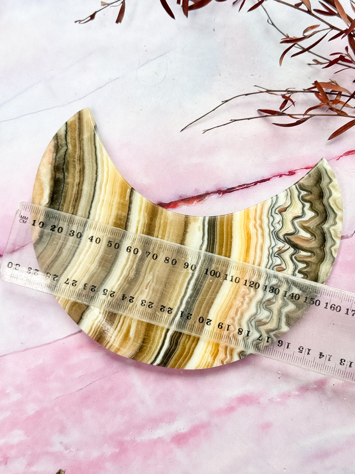 Yellow Calcite with Aragonite Moon