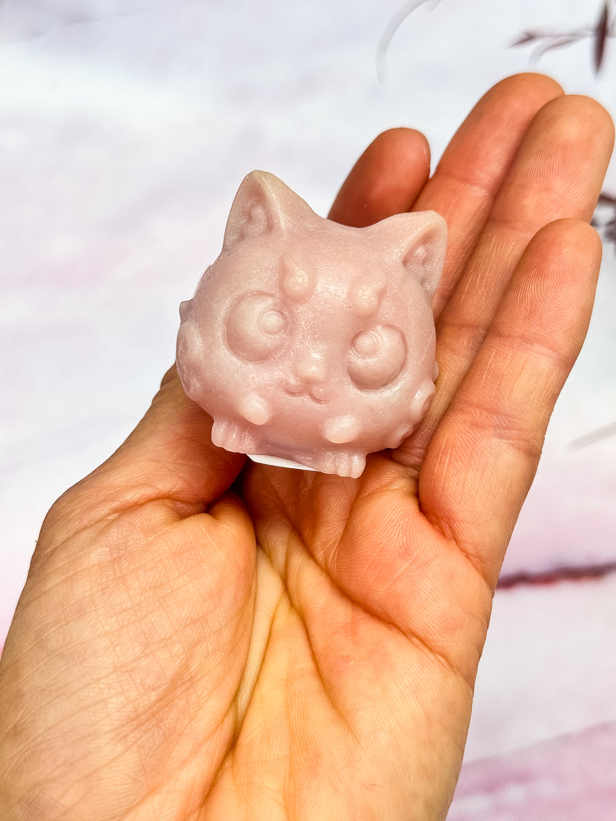 Pink Opal Creature Carvings
