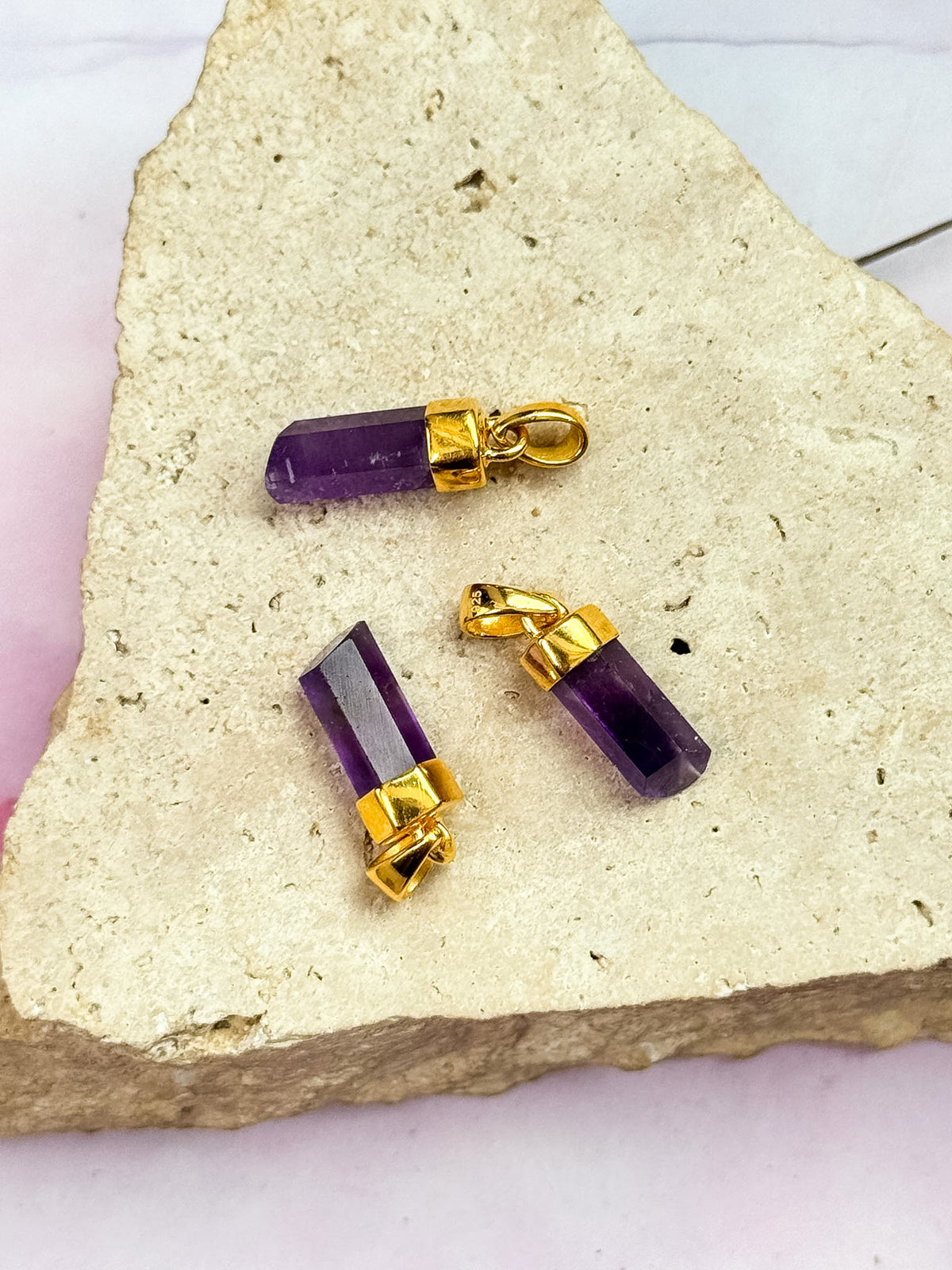 18k Gold Vermeil Amethyst Pendants