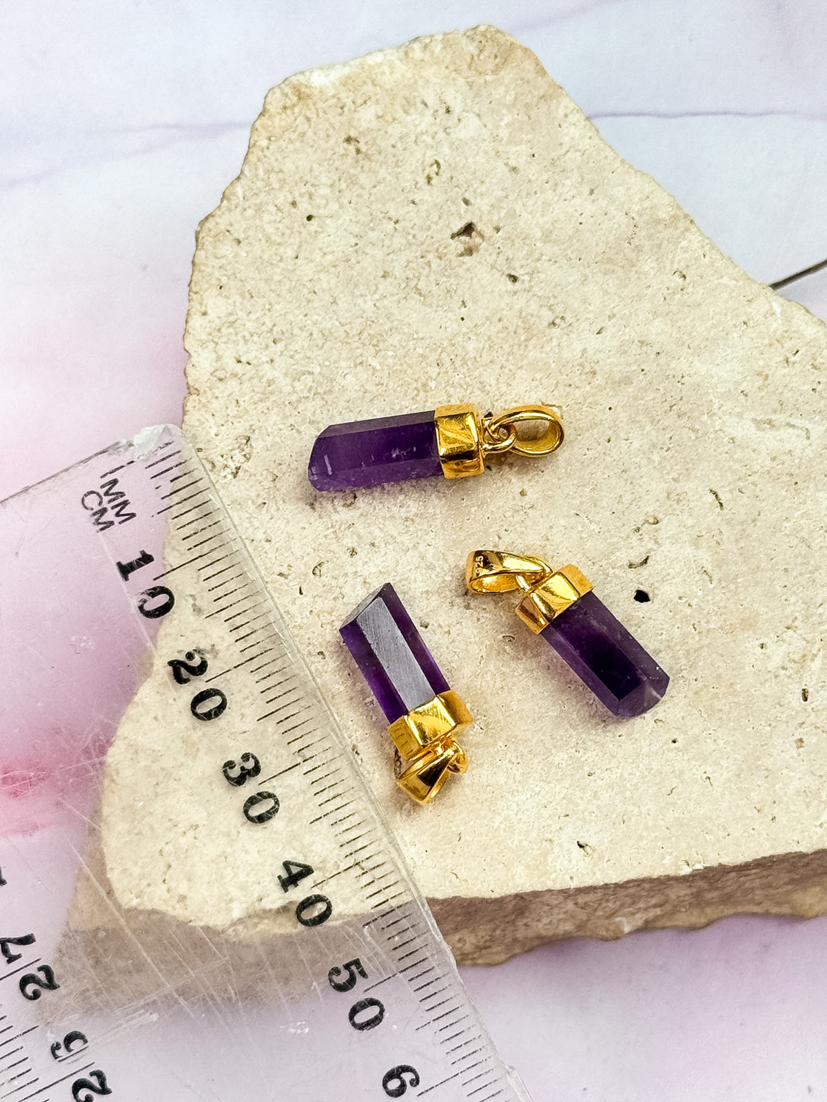 18k Gold Vermeil Amethyst Pendants