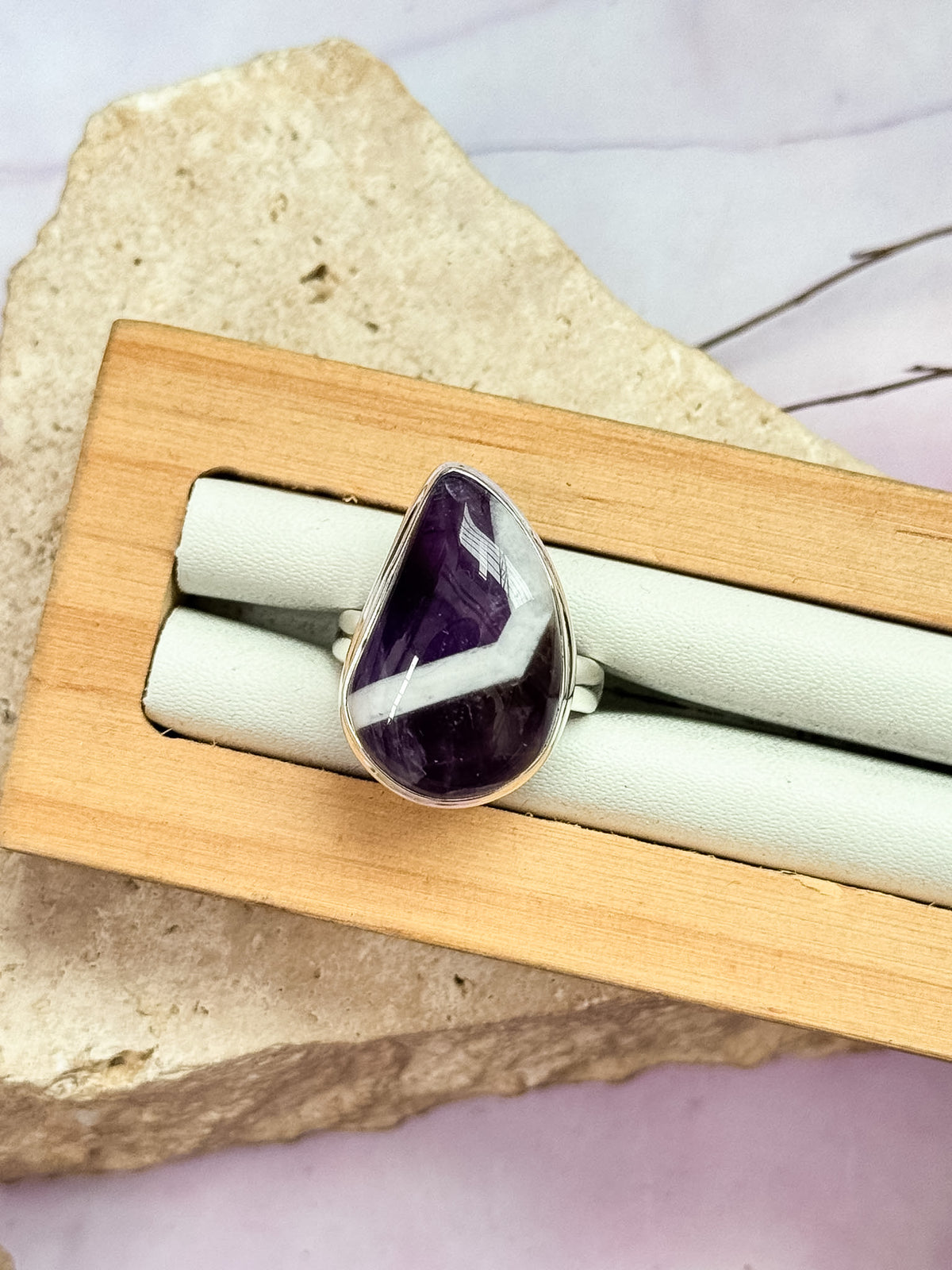 Chevron Amethyst Rings