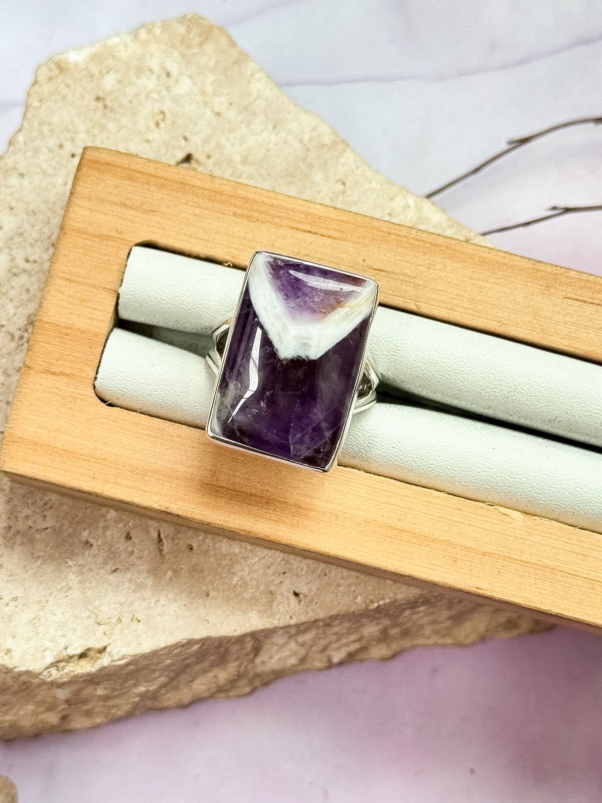 Chevron Amethyst Rings