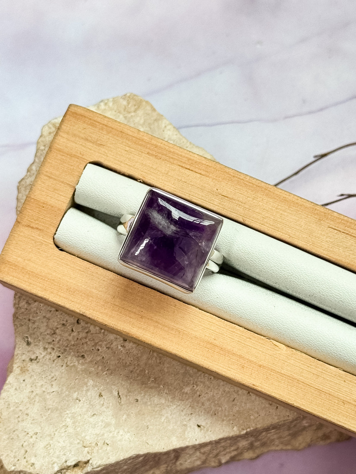 Chevron Amethyst Rings