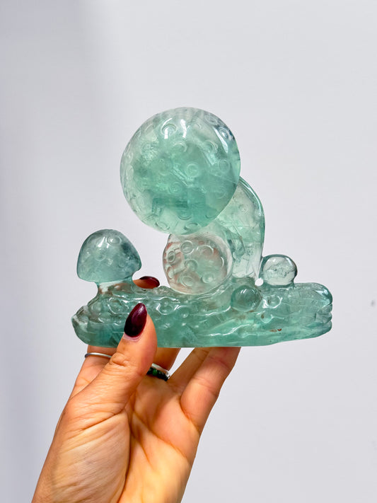 Fluorite Mushroom Carving