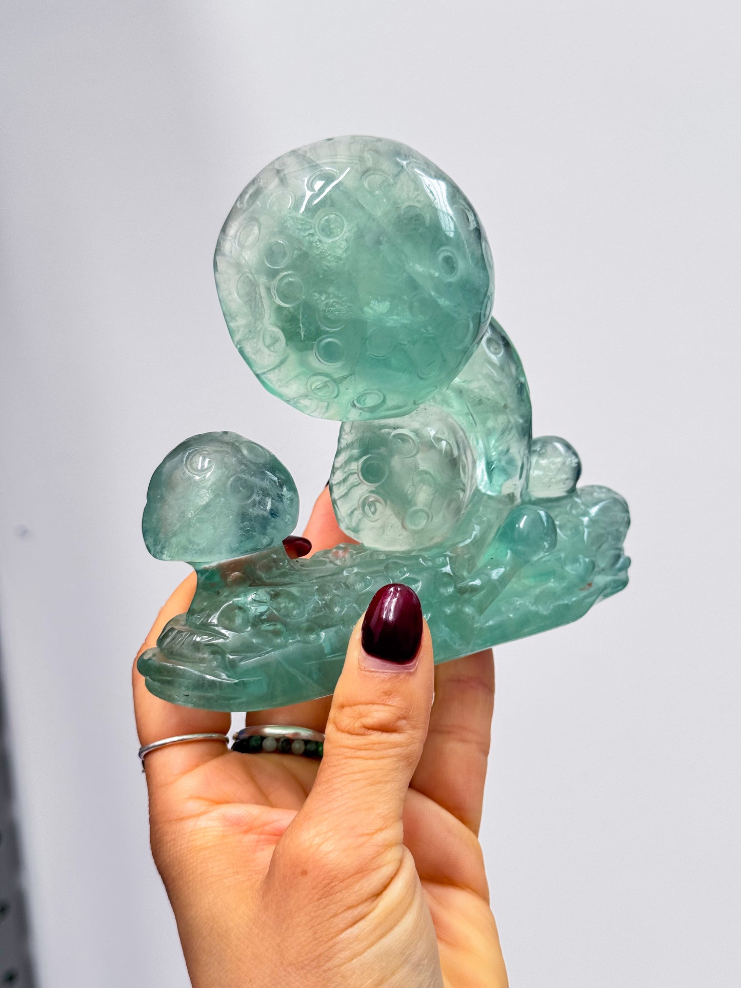 Fluorite Mushroom Carving