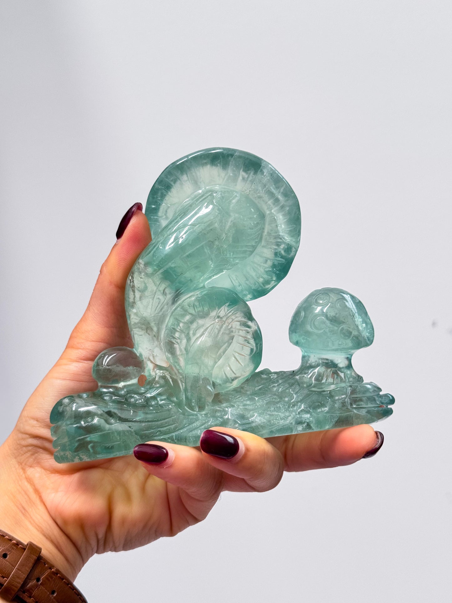 Fluorite Mushroom Carving