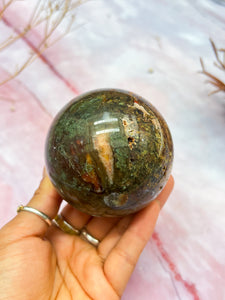 Red and Green Moss Agate Spheres