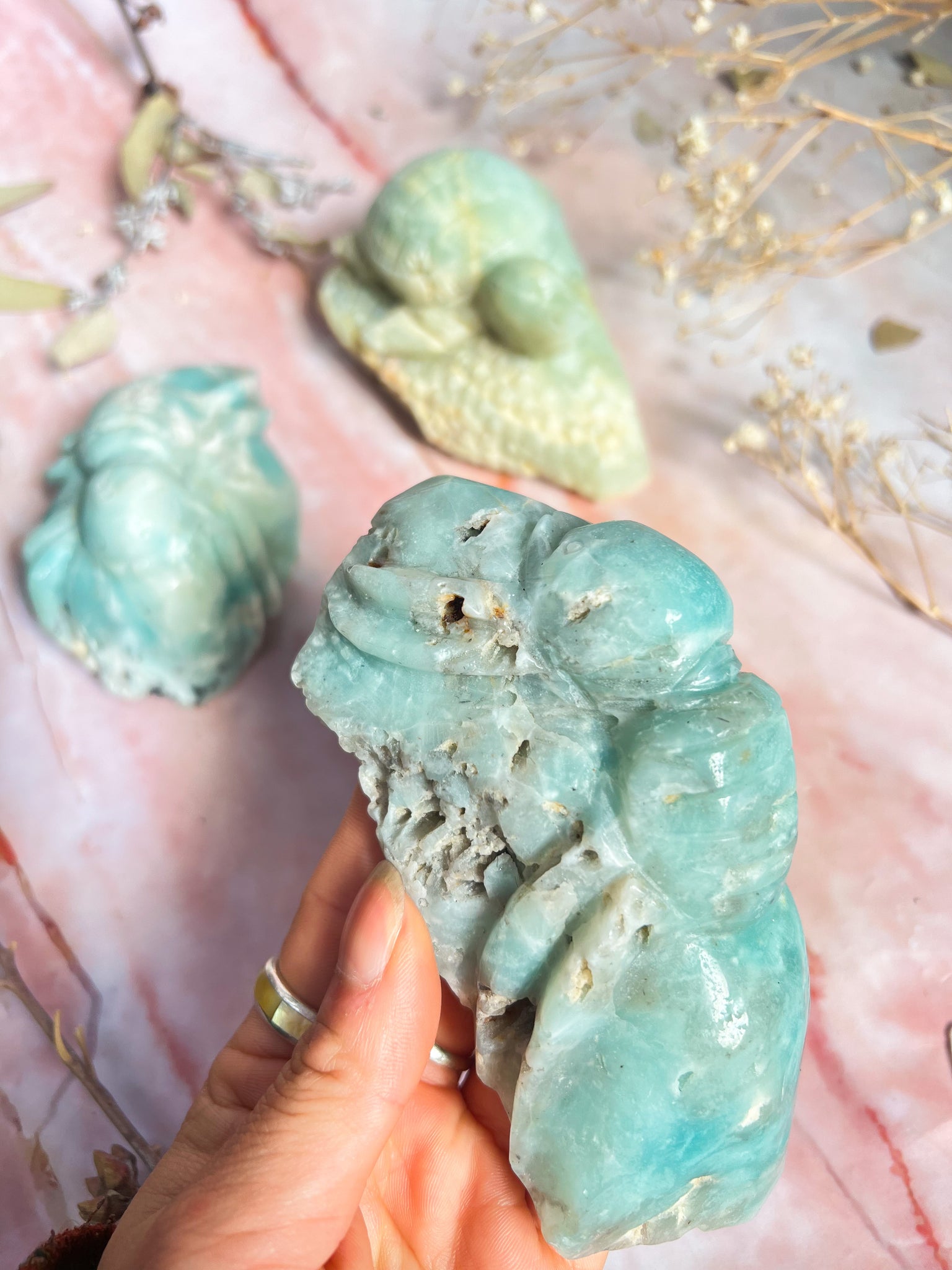 Blue Jasper Carvings