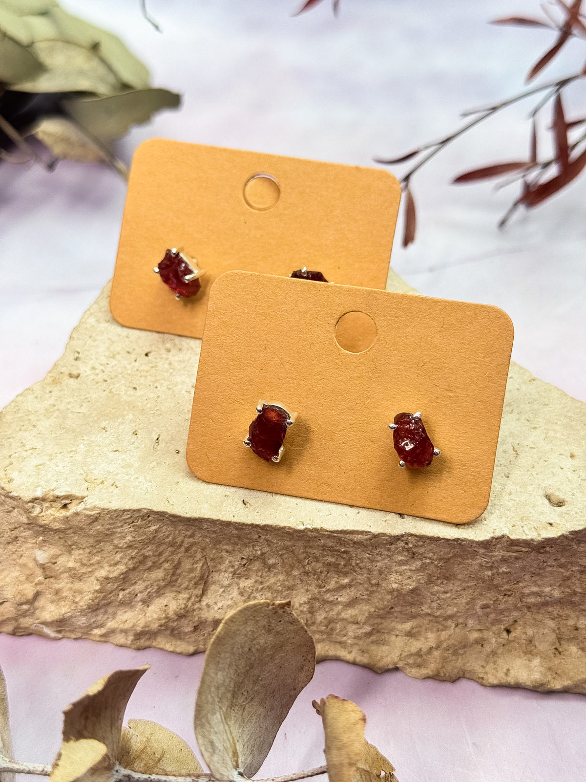 Red Garnet Studs