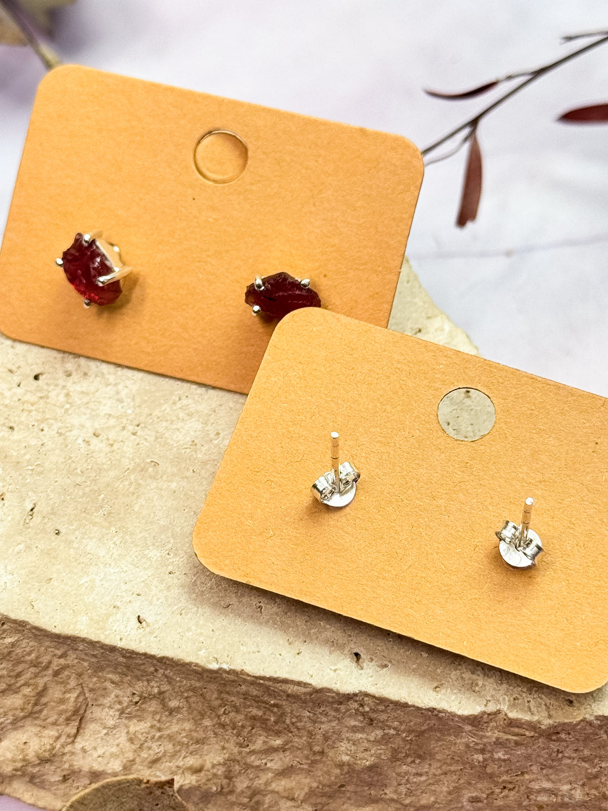 Red Garnet Studs