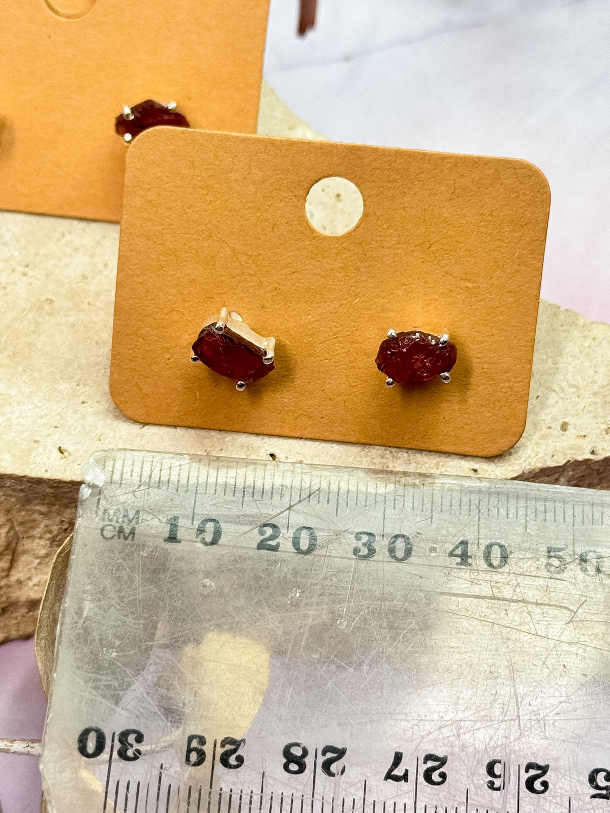 Red Garnet Studs