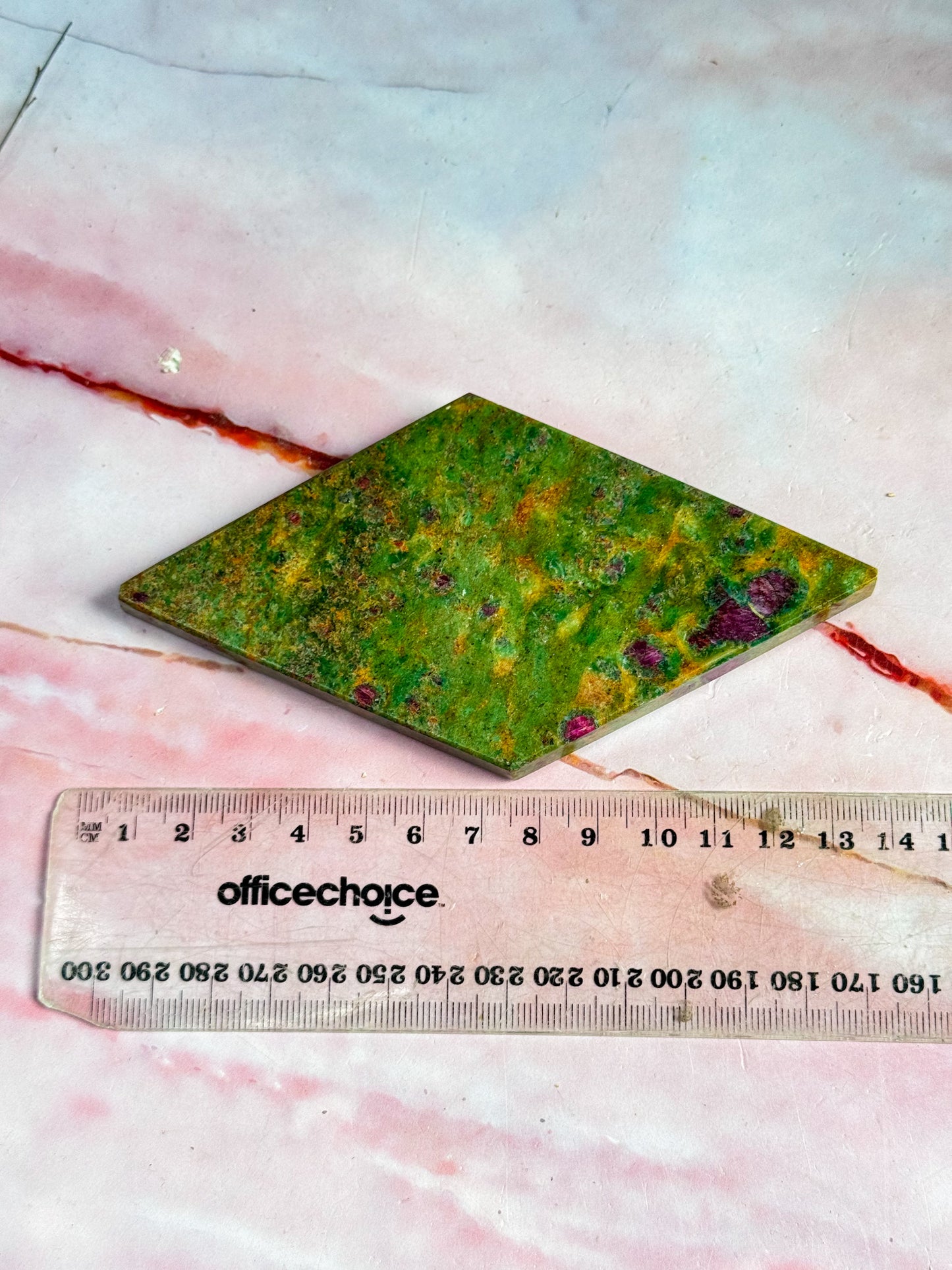 Ruby in Fuschite Diamonds