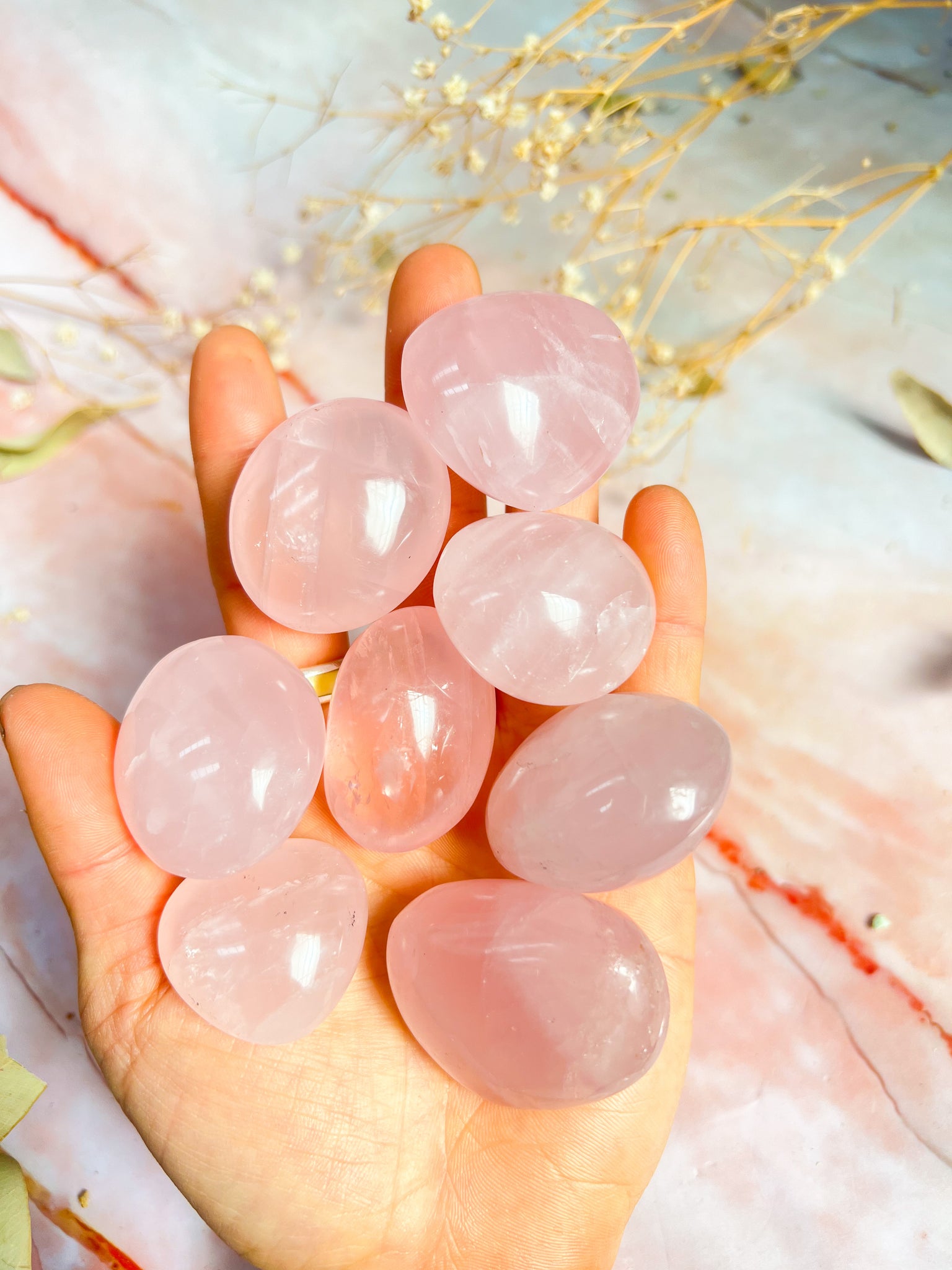 Rose Quartz Mini Palmstones