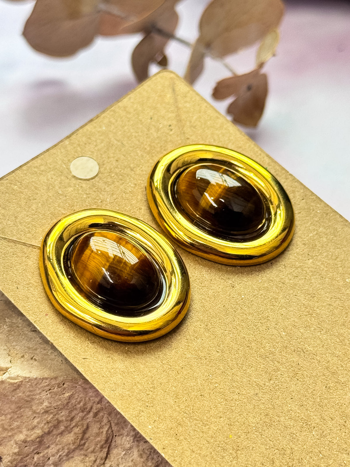 Tigers Eye Studs