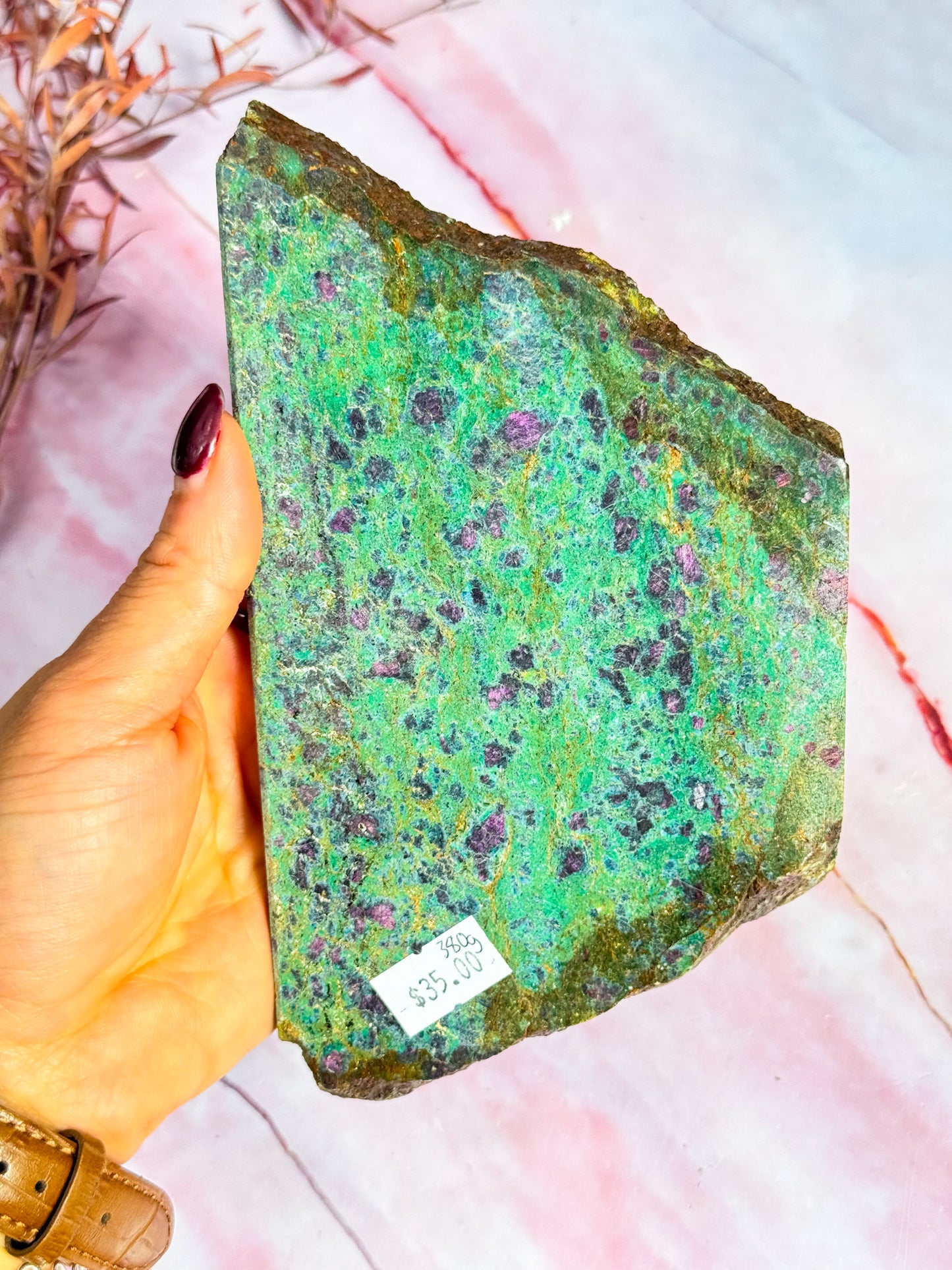 Ruby in Fuschite Slice