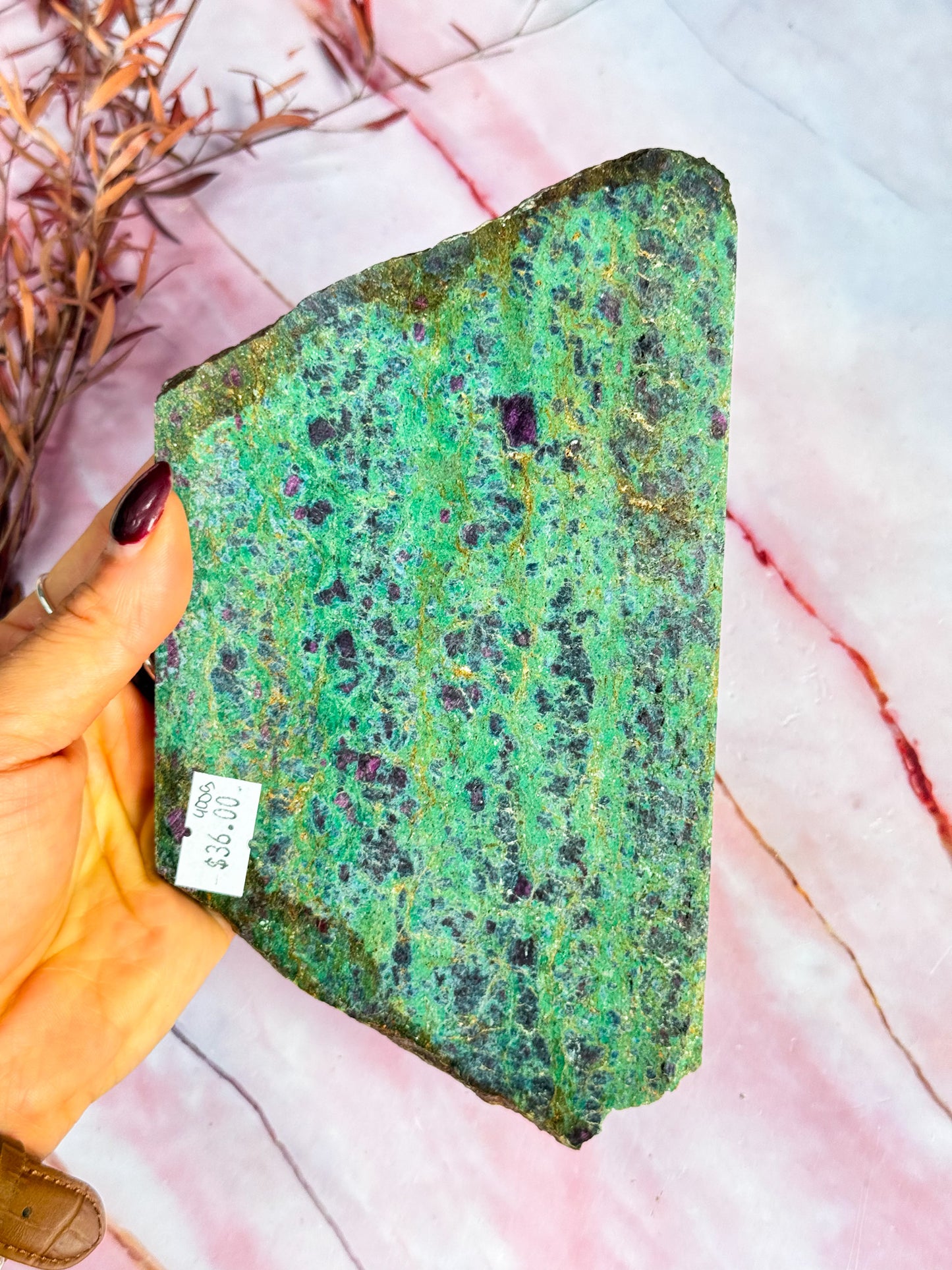Ruby in Fuschite Slice