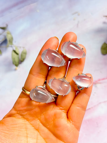 Girasol Rose Quartz Rings