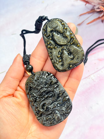 Gold Sheen Obsidian Necklaces