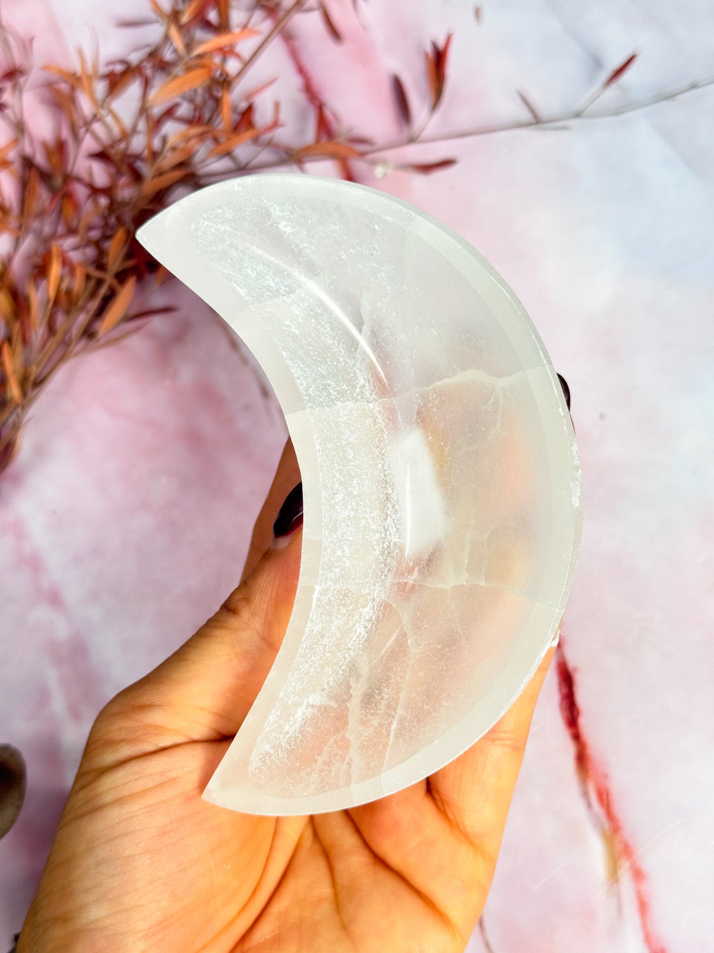 Selenite Moon Bowls