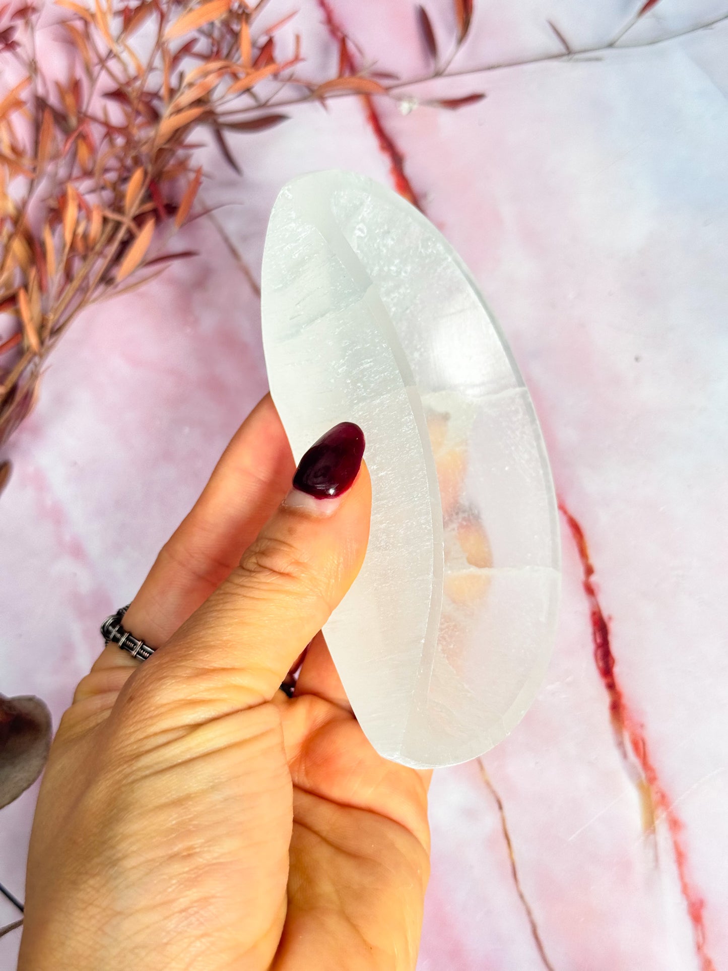Selenite Moon Bowls