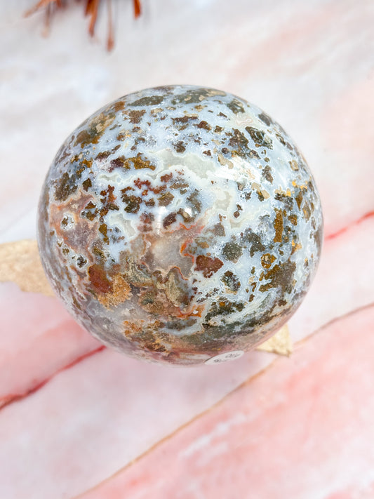 White Ocean Jasper Sphere