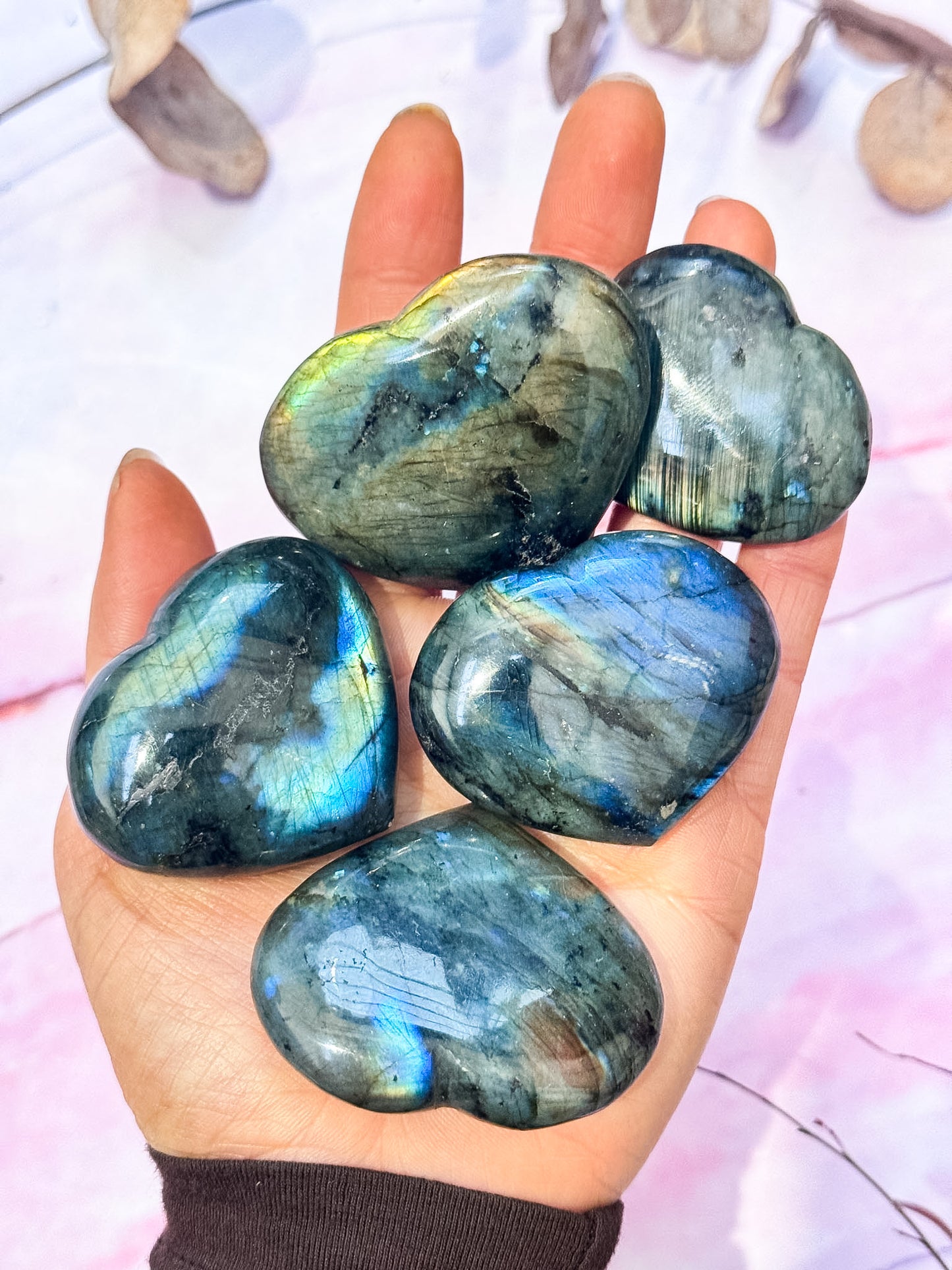 Labradorite Hearts