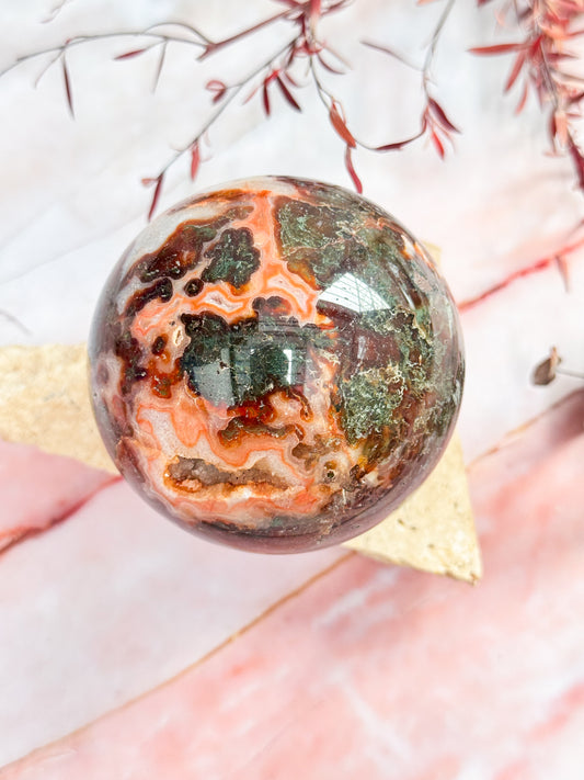 Red Moss Agate Sphere