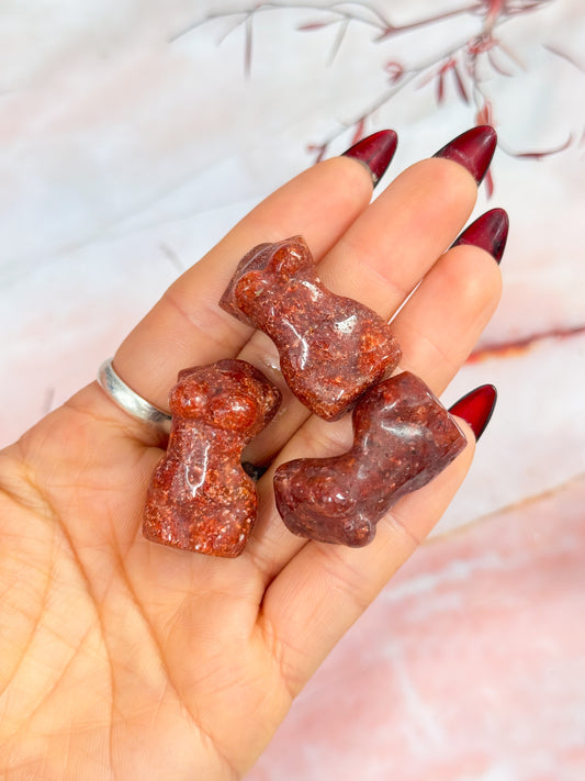 Strawberry Quartz Mini Torso Carvings