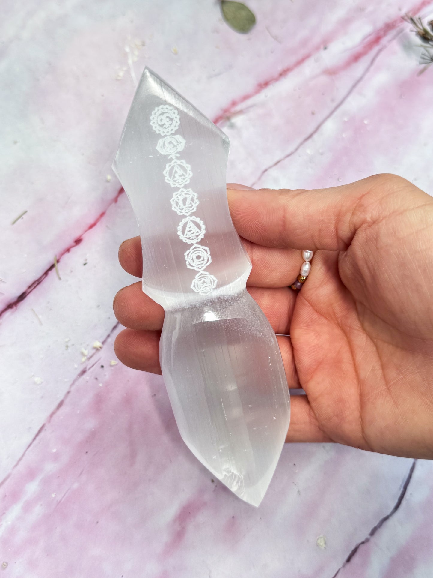 Selenite Chakra Daggers