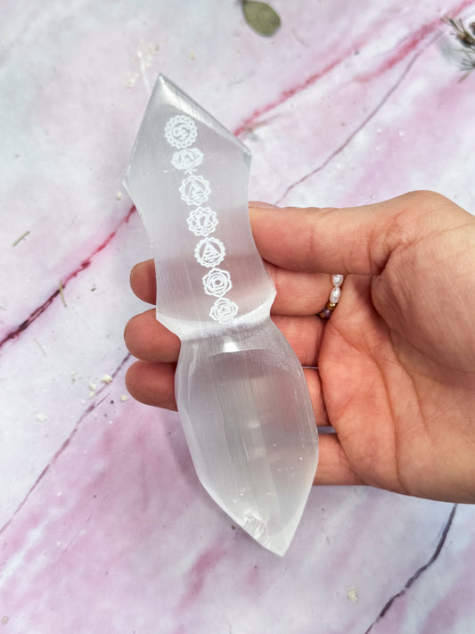 Selenite Chakra Daggers