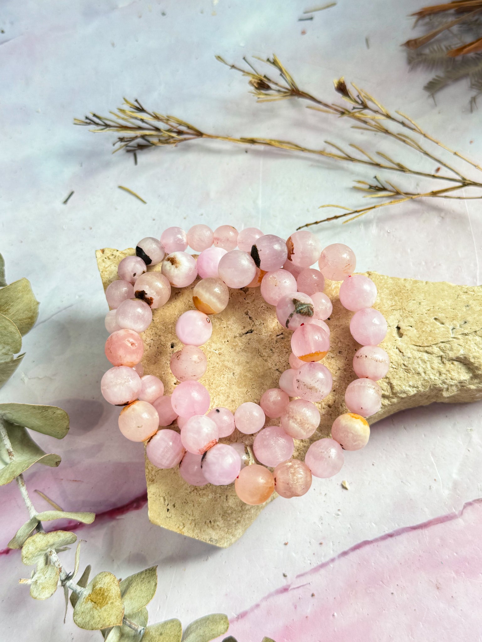 Pink Aragonite Bracelets