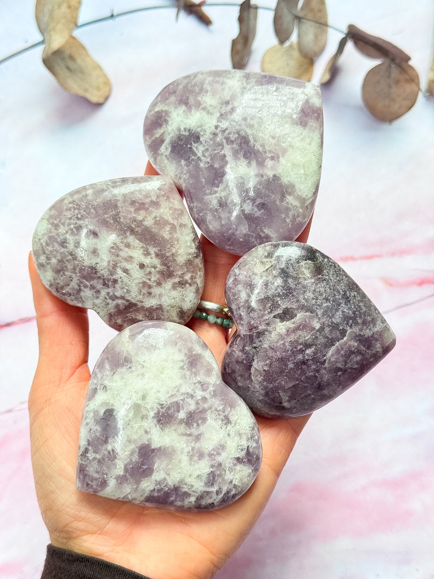 Lepidolite Hearts