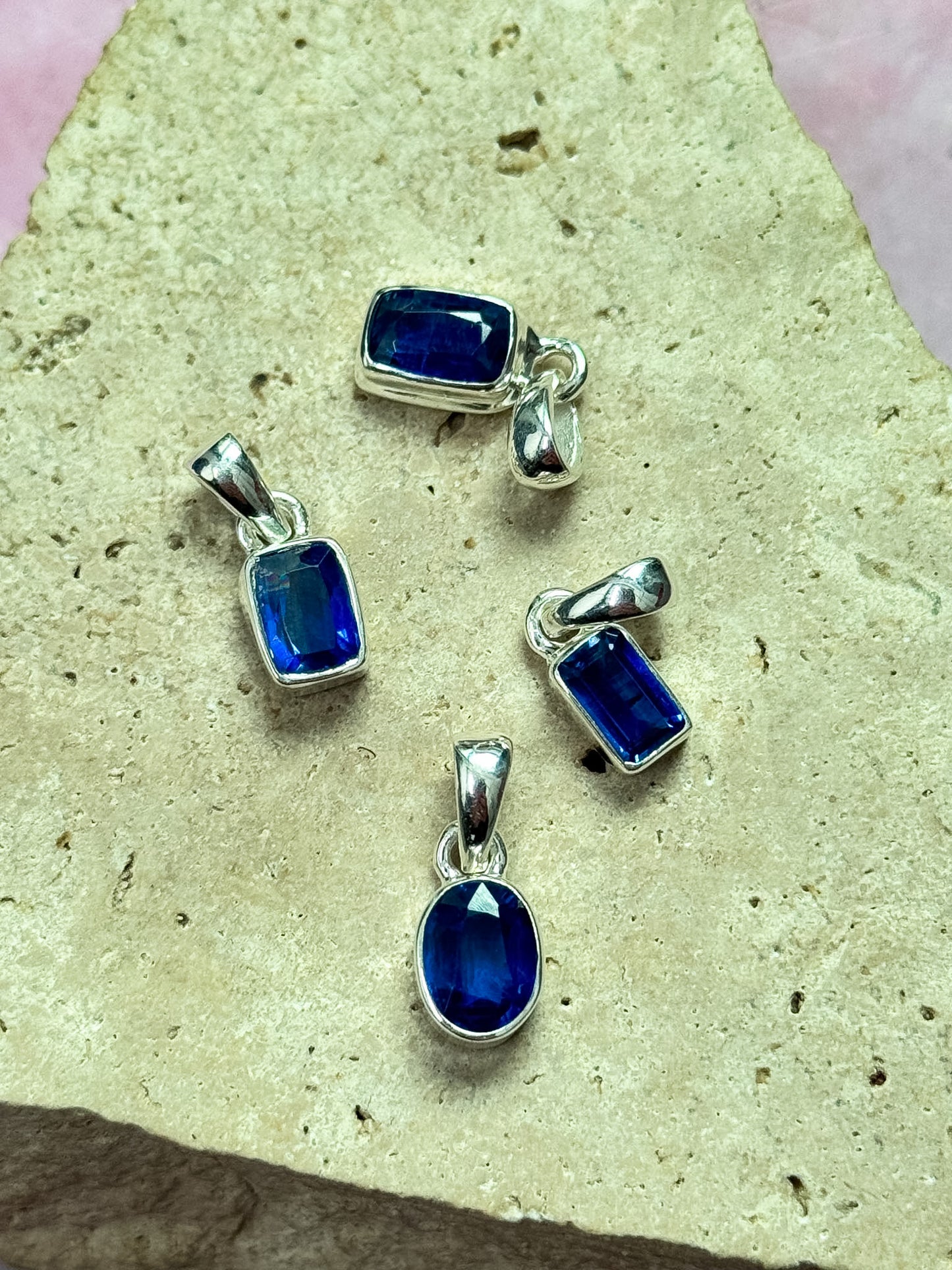Faceted Kyanite Pendants