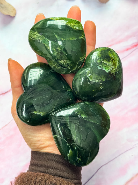 Nephrite Jade Hearts