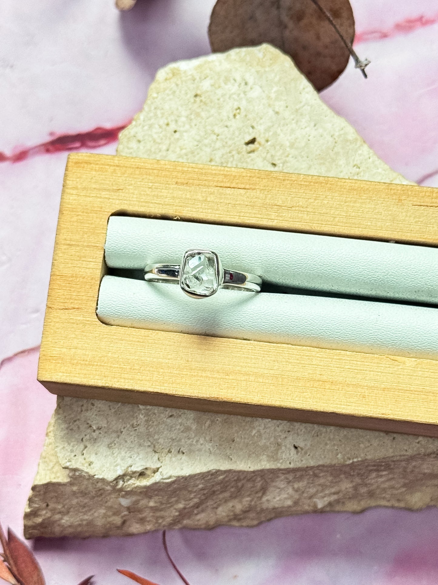 Herkimer Diamond Quartz Rings