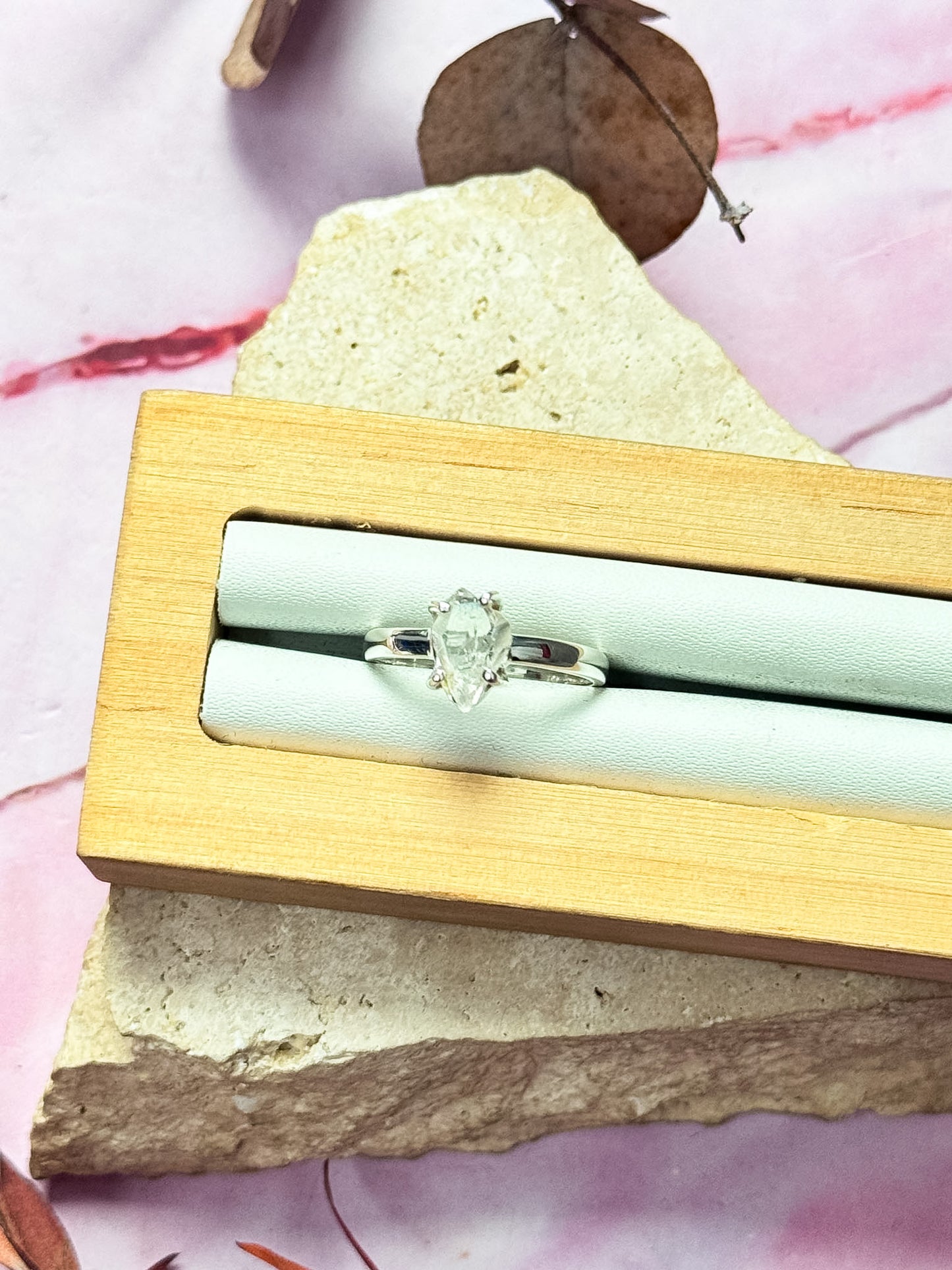 Herkimer Diamond Quartz Rings