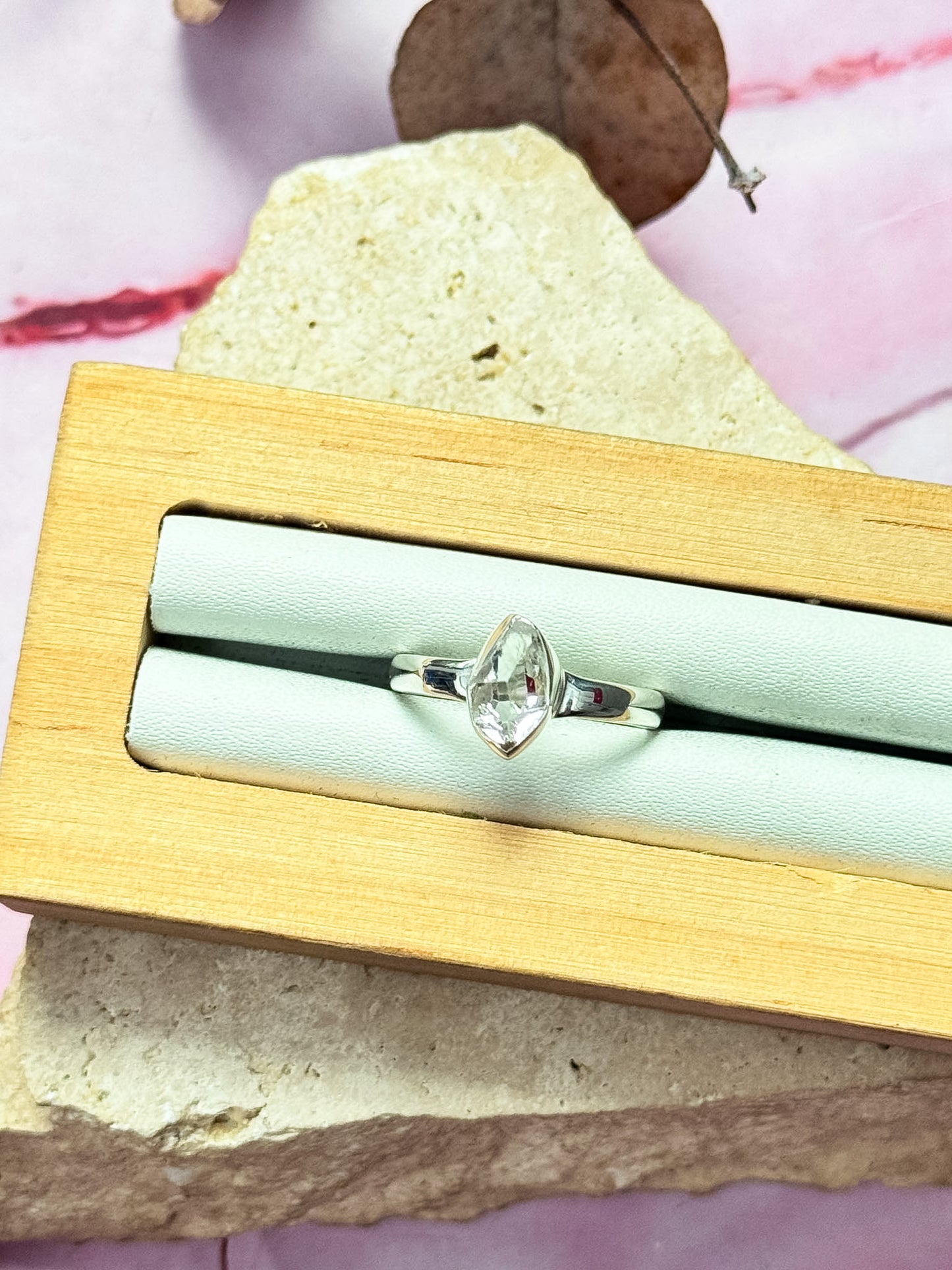 Herkimer Diamond Quartz Rings