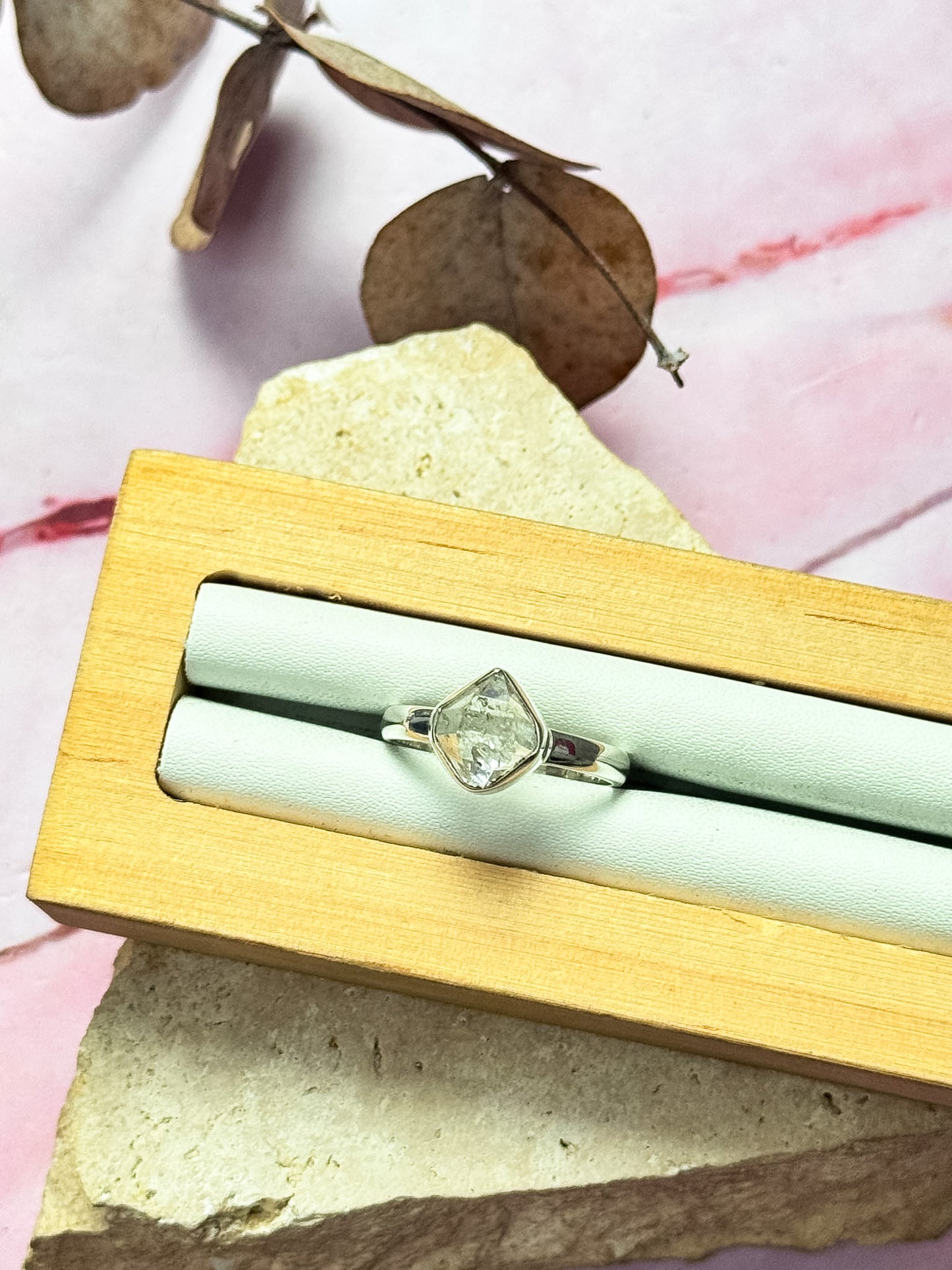Herkimer Diamond Quartz Rings