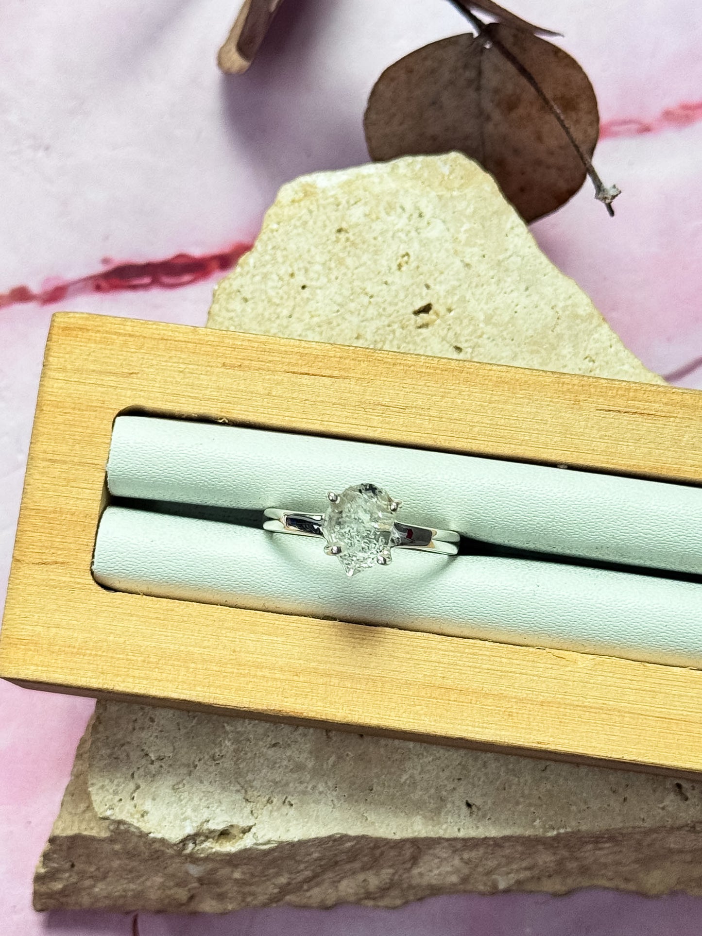 Herkimer Diamond Quartz Rings