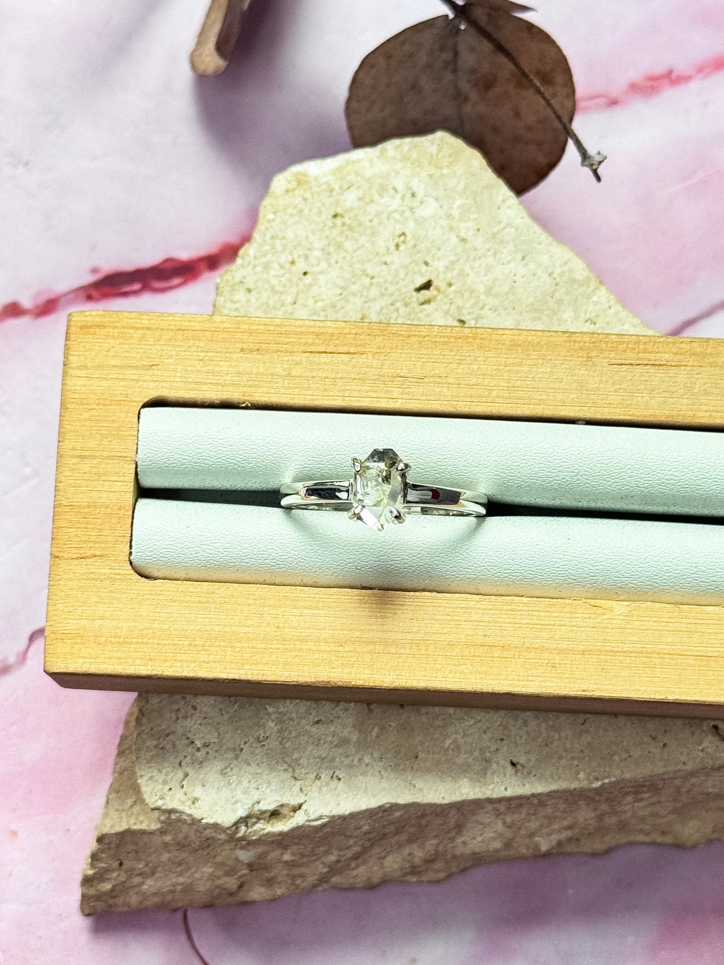 Herkimer Diamond Quartz Rings