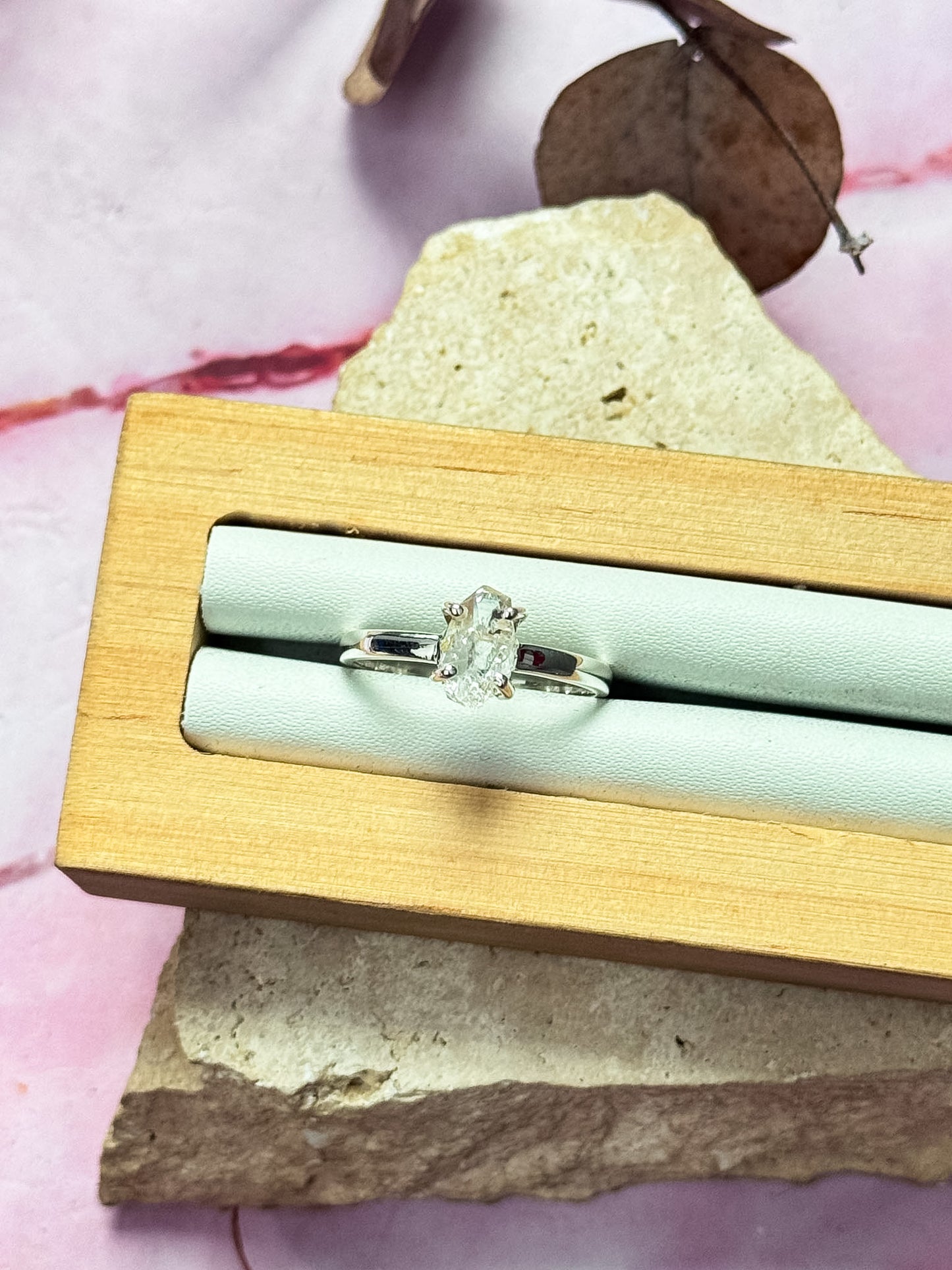 Herkimer Diamond Quartz Rings