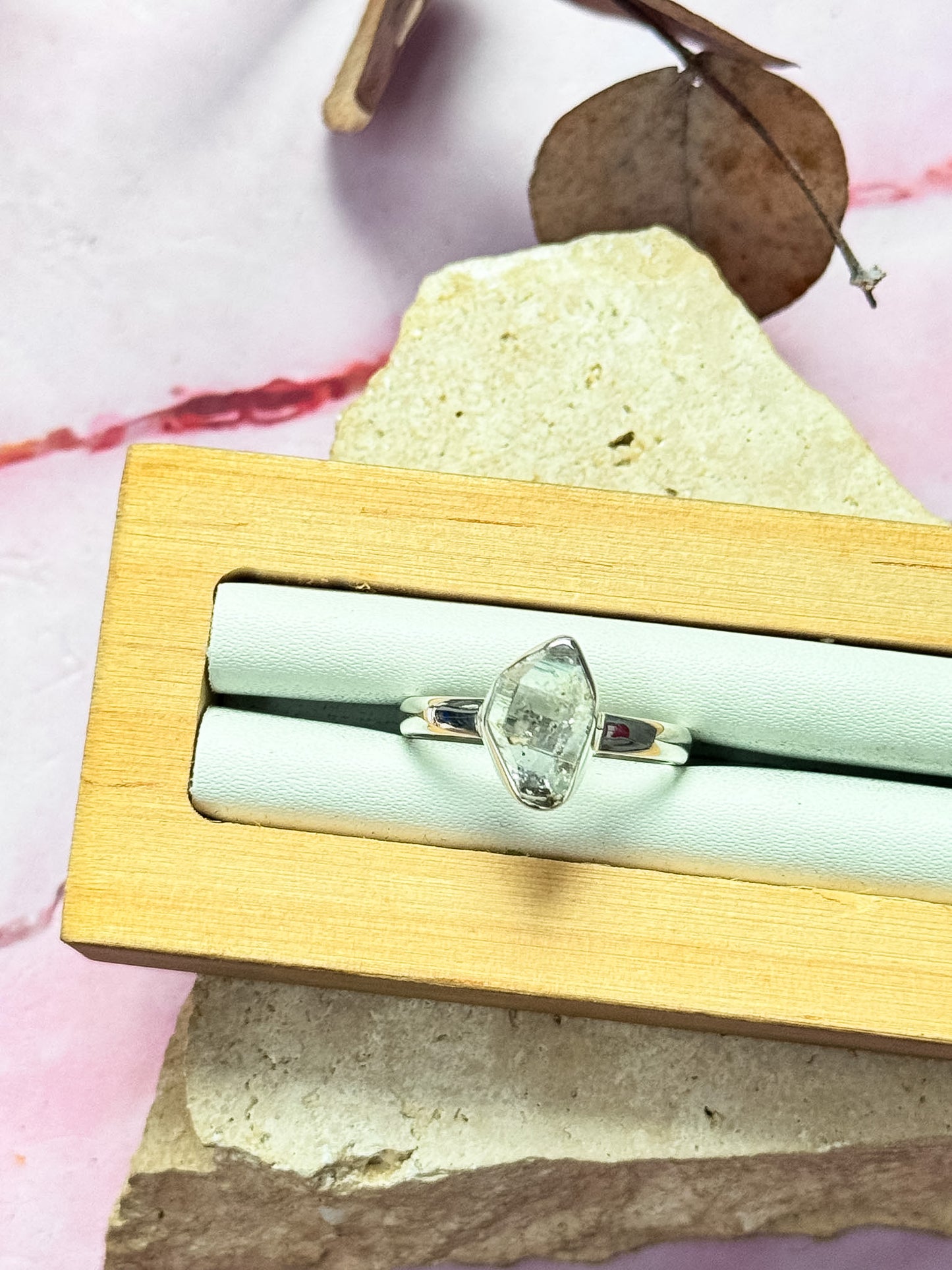 Herkimer Diamond Quartz Rings