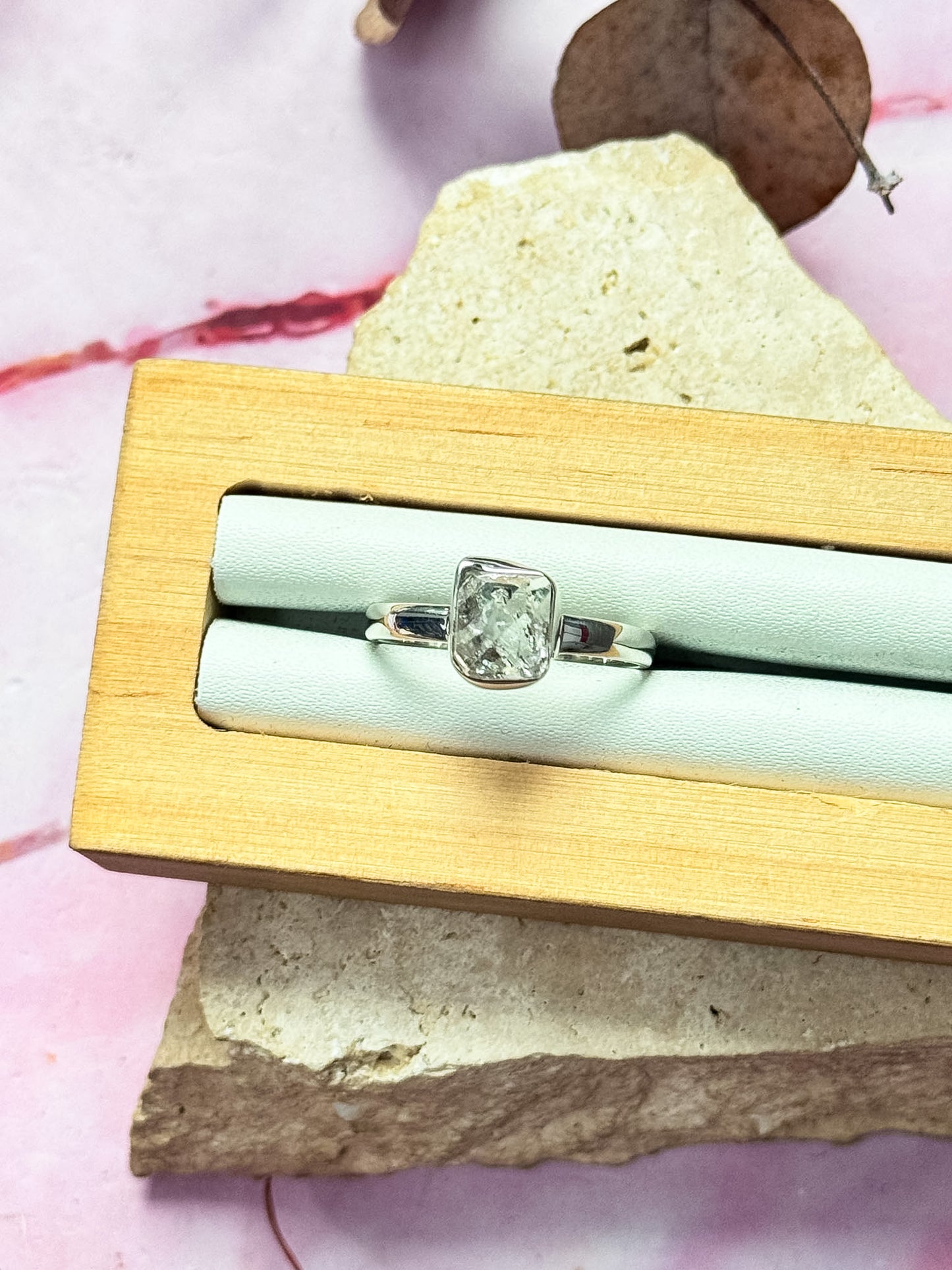 Herkimer Diamond Quartz Rings