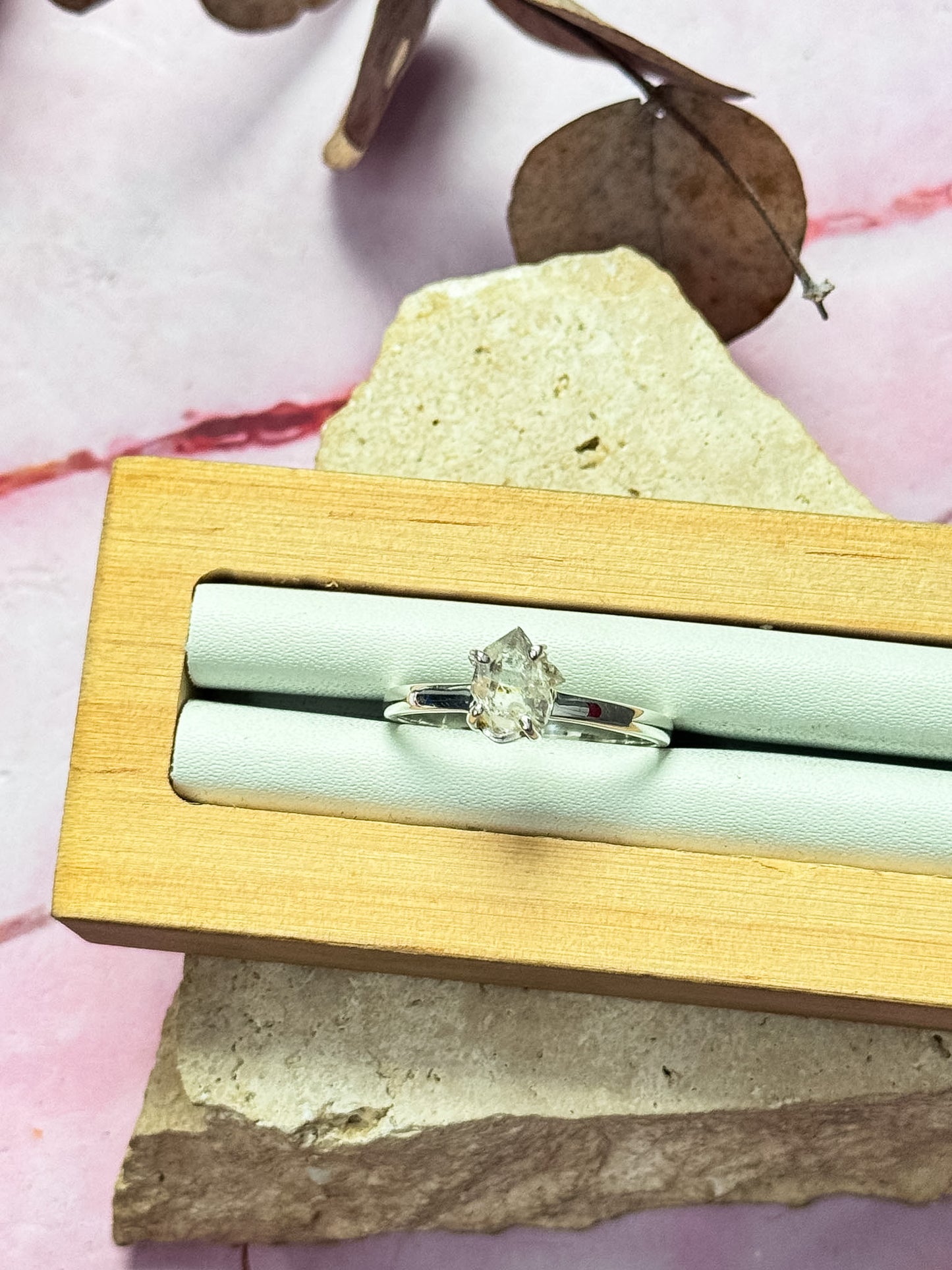 Herkimer Diamond Quartz Rings