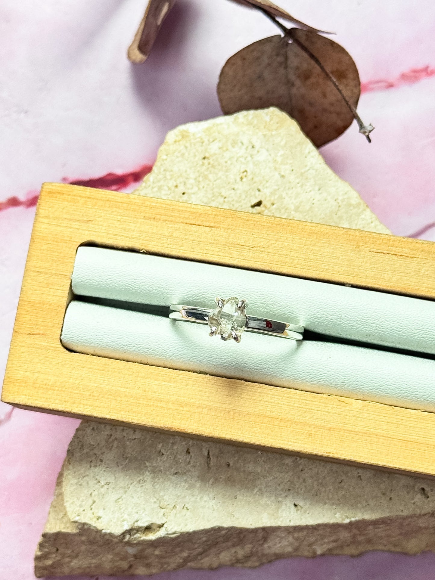 Herkimer Diamond Quartz Rings